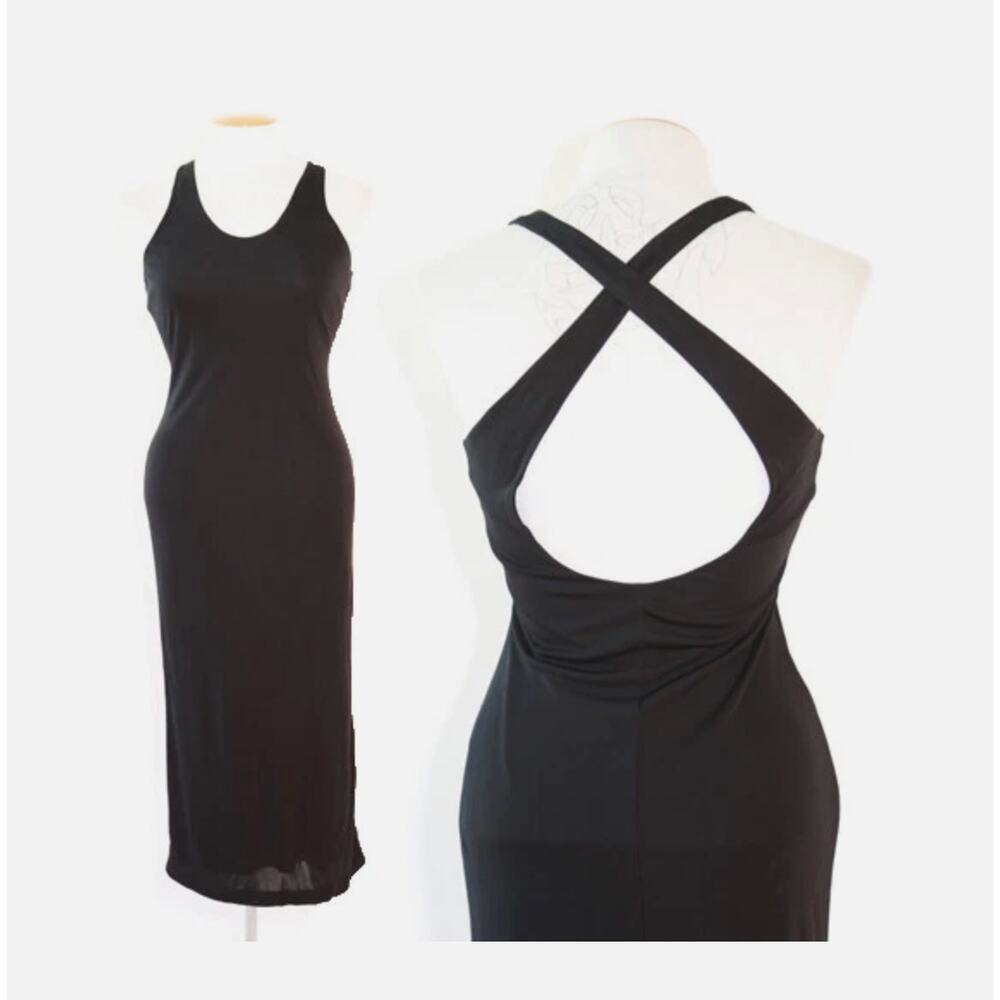 T By Alexander Wang Gray Cross Back Detail Bodycon Slip Dress size S